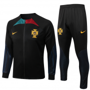 2022 Portugal Long Zipper Training Suit Black